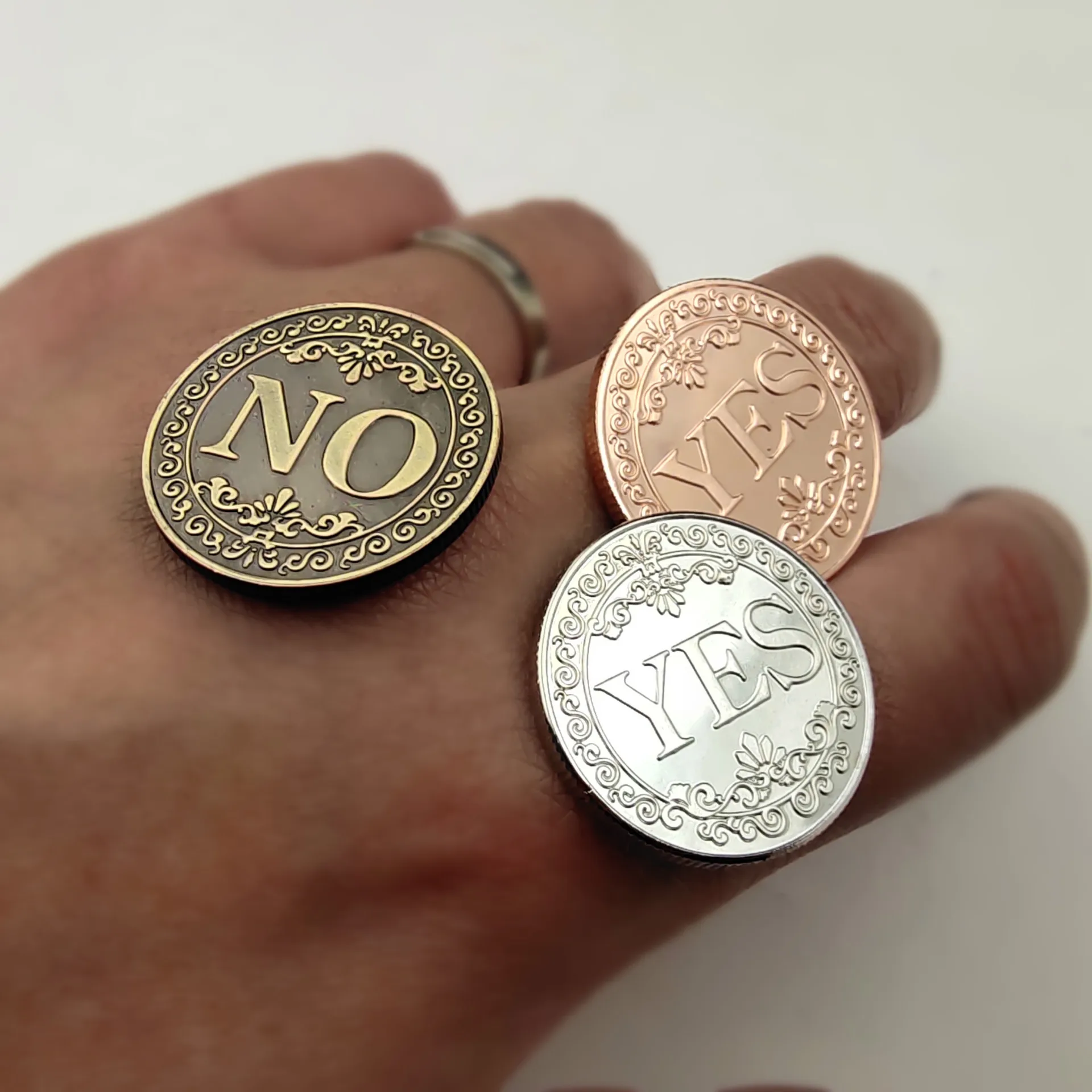 Decision Metal Yes and No Coin Decision Metal Yes and No Coin