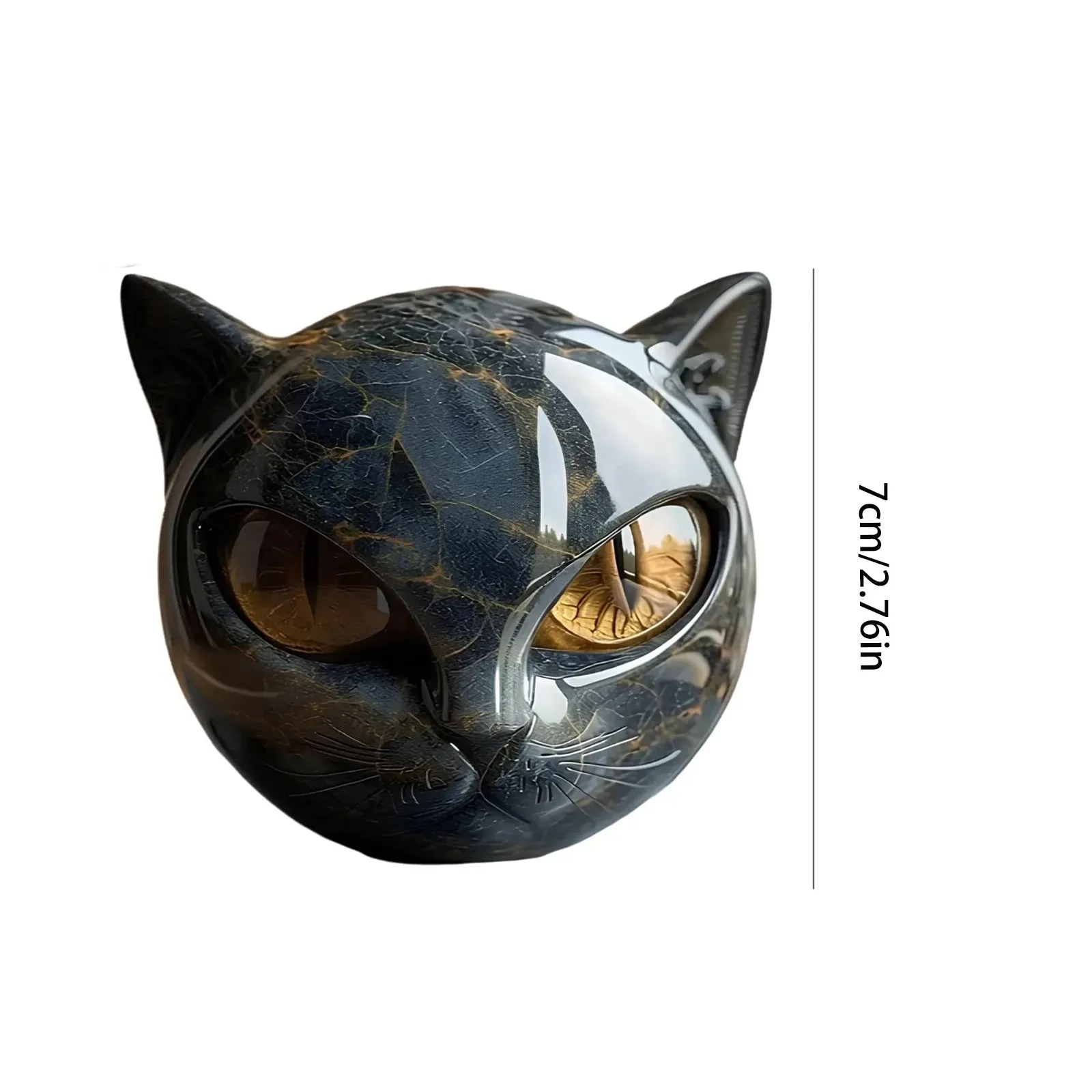Decorative Black Cat Stone Figurine Resin Cat Head Healing Stone Marble Texture Cat Stone Keepsake Gift Office Desk Decorative Black Cat Stone Figurine Resin Cat Head Healing Stone Marble Texture Cat Stone Keepsake Gift Office Desk