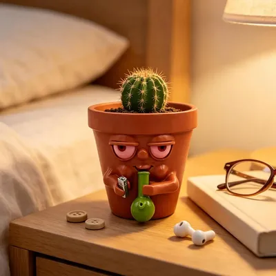 Decorative Bong Smoking Face Planter Decorative Bong Smoking Face Planter