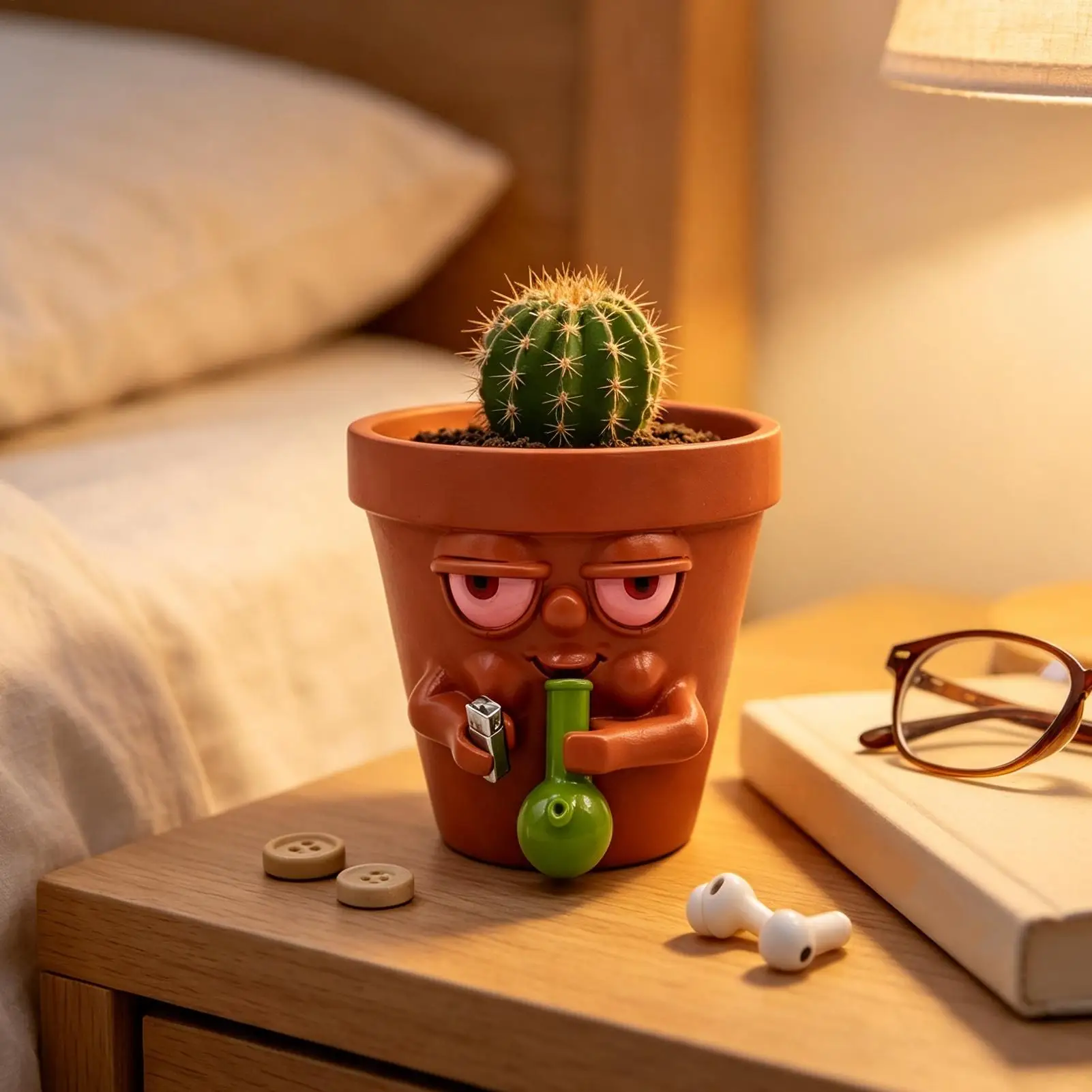 Decorative Bong Smoking Face Planter Decorative Bong Smoking Face Planter