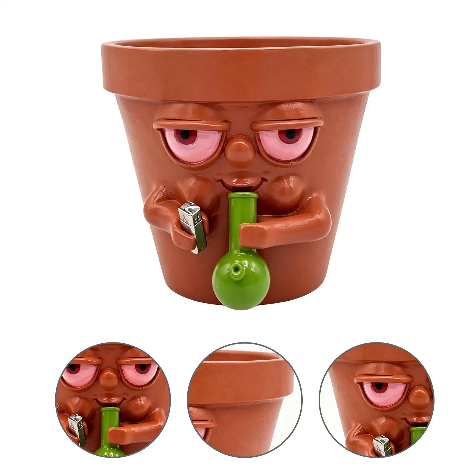 Decorative Bong Smoking Face Planter Decorative Bong Smoking Face Planter