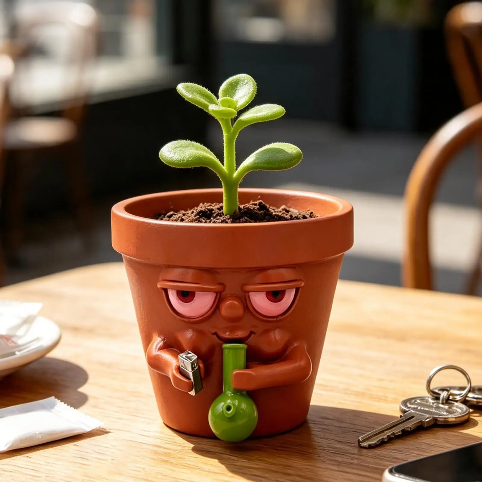 Decorative Bong Smoking Face Planter Decorative Bong Smoking Face Planter