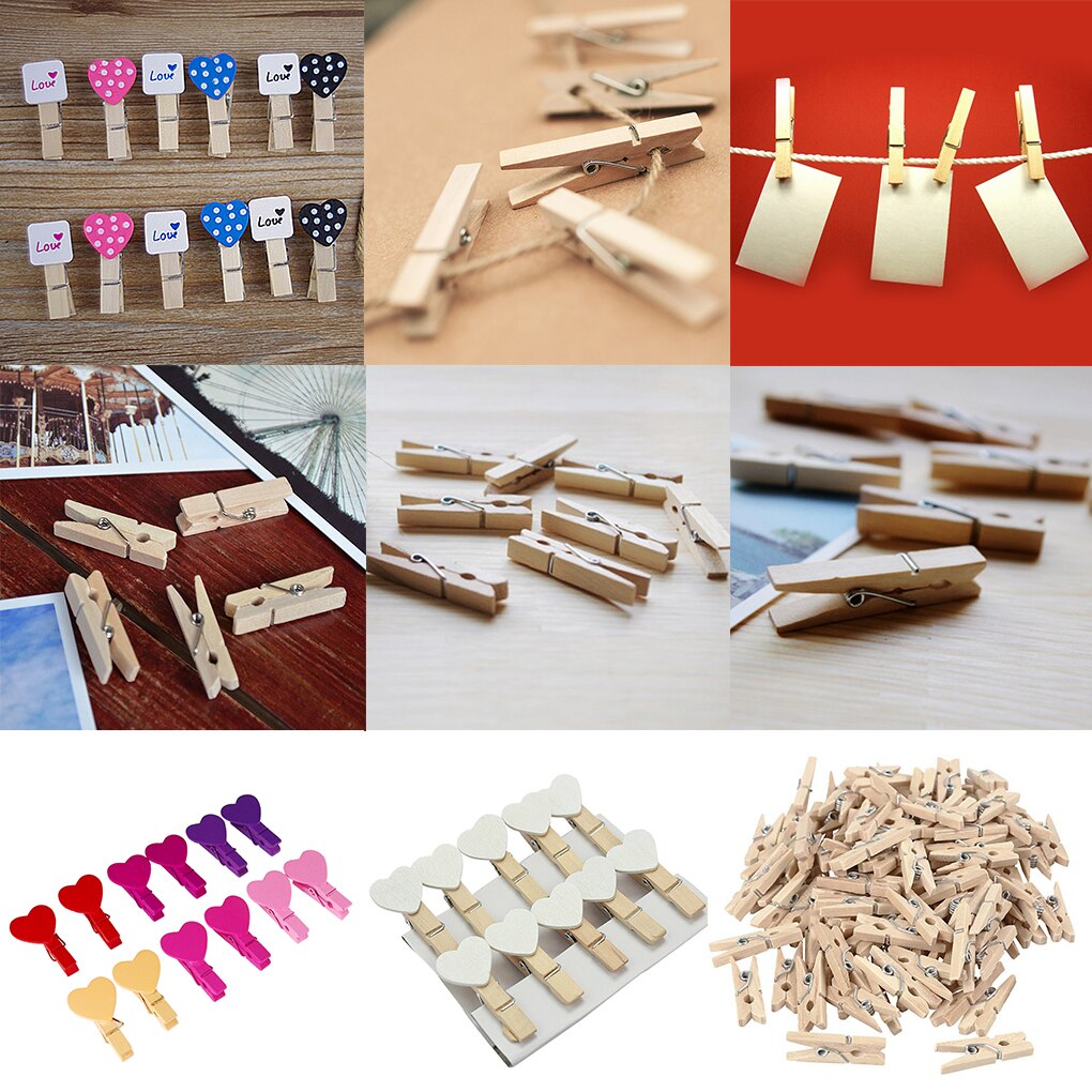 Decorative DIY Mini Wooden Clips (100 pcs) Decorative DIY Mini Wooden Clips (100 pcs)