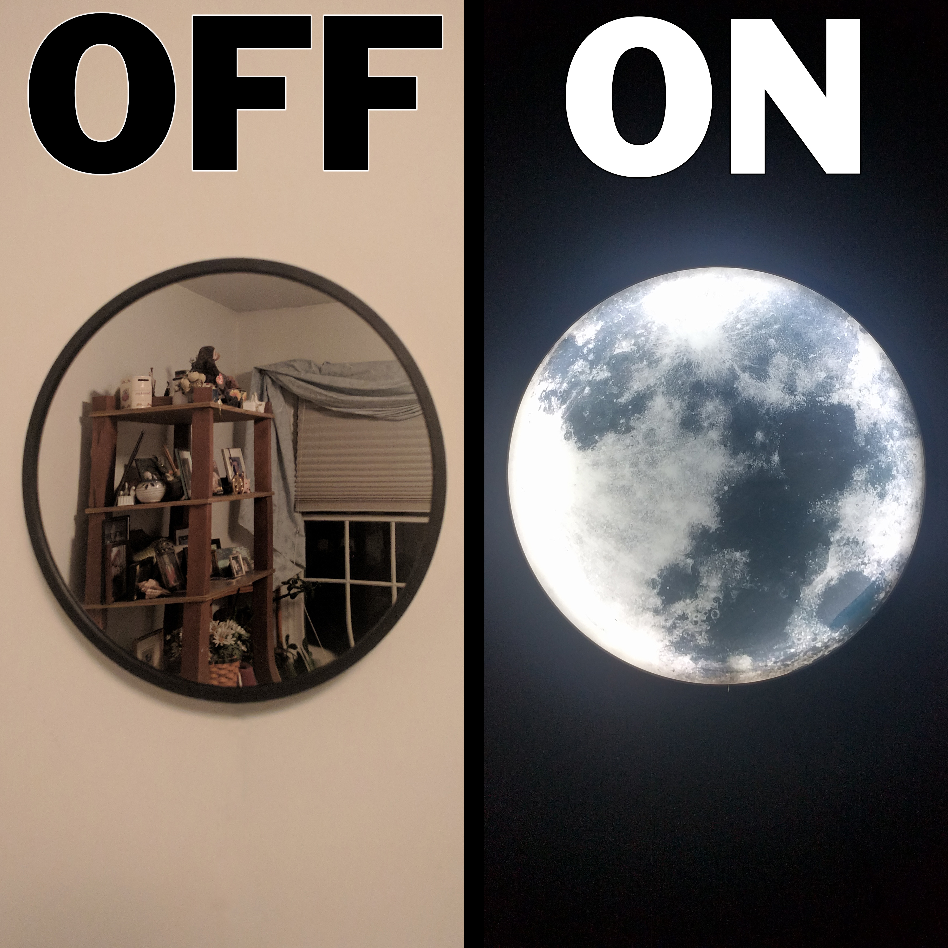 Decorative USB Moon Mirror Lamp