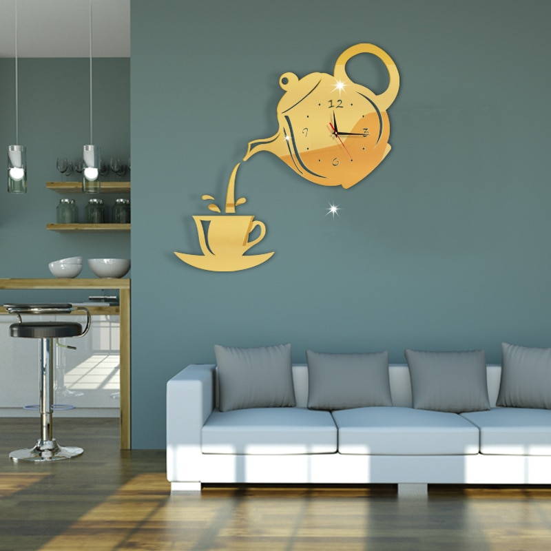 Decorative Wall Clocks Teapot Cup Decor Decorative Wall Clocks Teapot Cup Decor