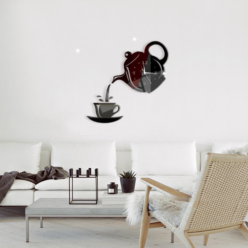 Decorative Wall Clocks Teapot Cup Decor Decorative Wall Clocks Teapot Cup Decor