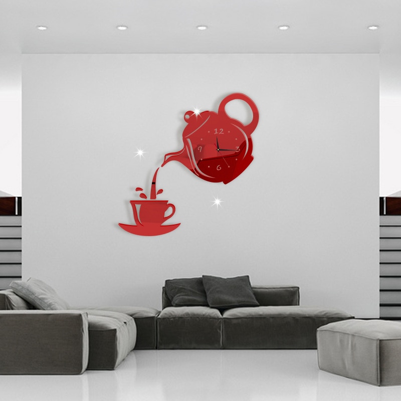 Decorative Wall Clocks Teapot Cup Decor Decorative Wall Clocks Teapot Cup Decor