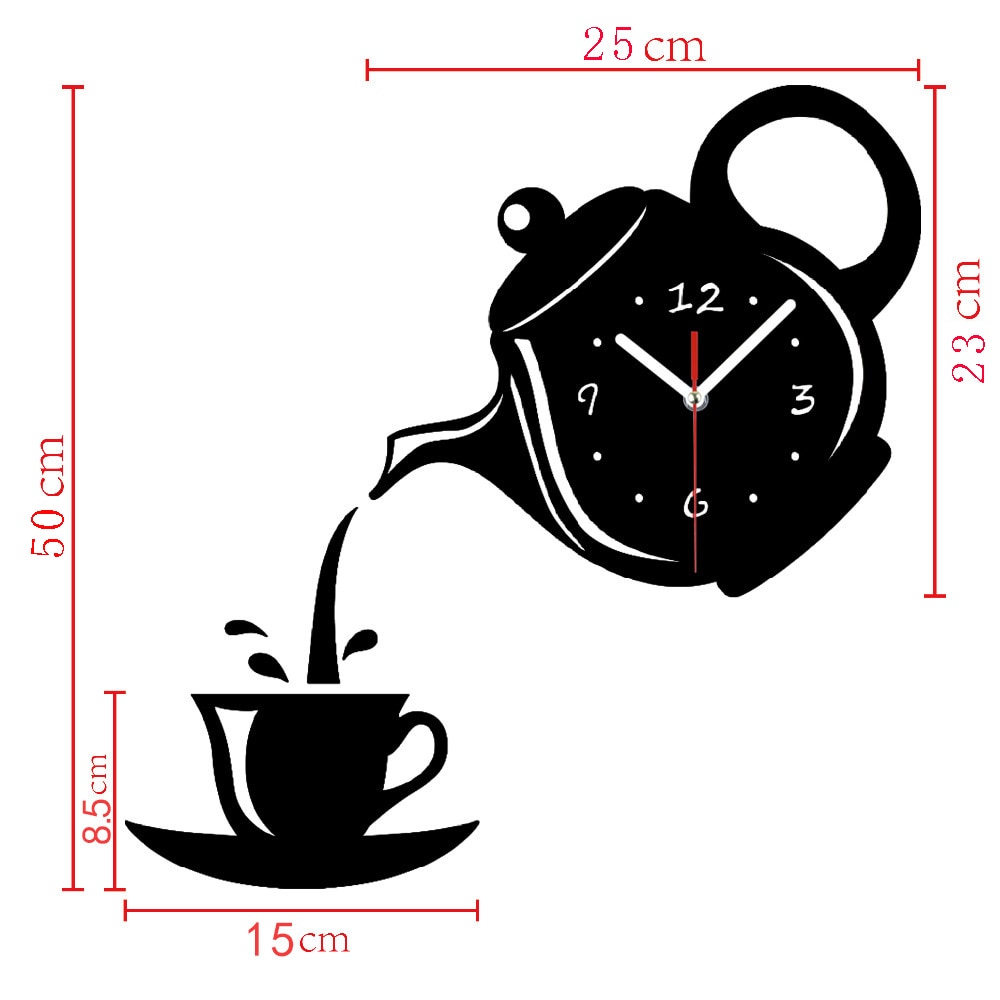 Decorative Wall Clocks Teapot Cup Decor Decorative Wall Clocks Teapot Cup Decor