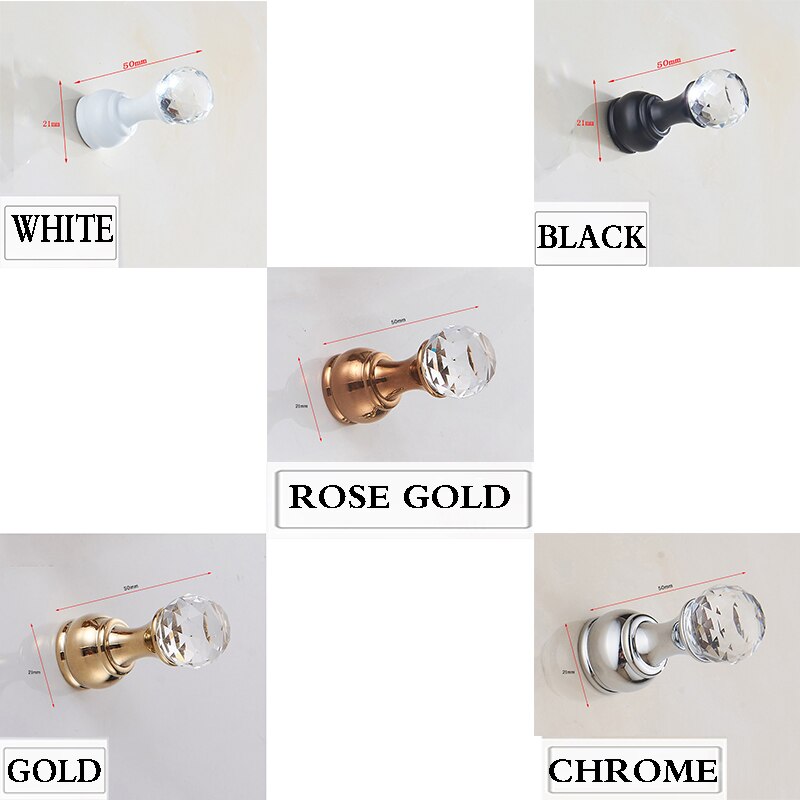 Decorative Wall Hooks Crystal Design (5 PCS) Decorative Wall Hooks Crystal Design (5 PCS)