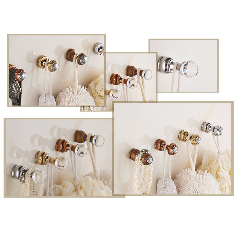 Decorative Wall Hooks Crystal Design (5 PCS) Decorative Wall Hooks Crystal Design (5 PCS)