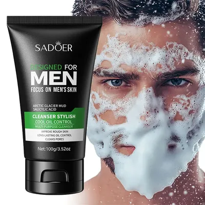 Deep Cleansing Men Facial Cleanser Oil Control Moisturizing Blackhead Remove Dark Spots Pores Acne Mark Refining Face
