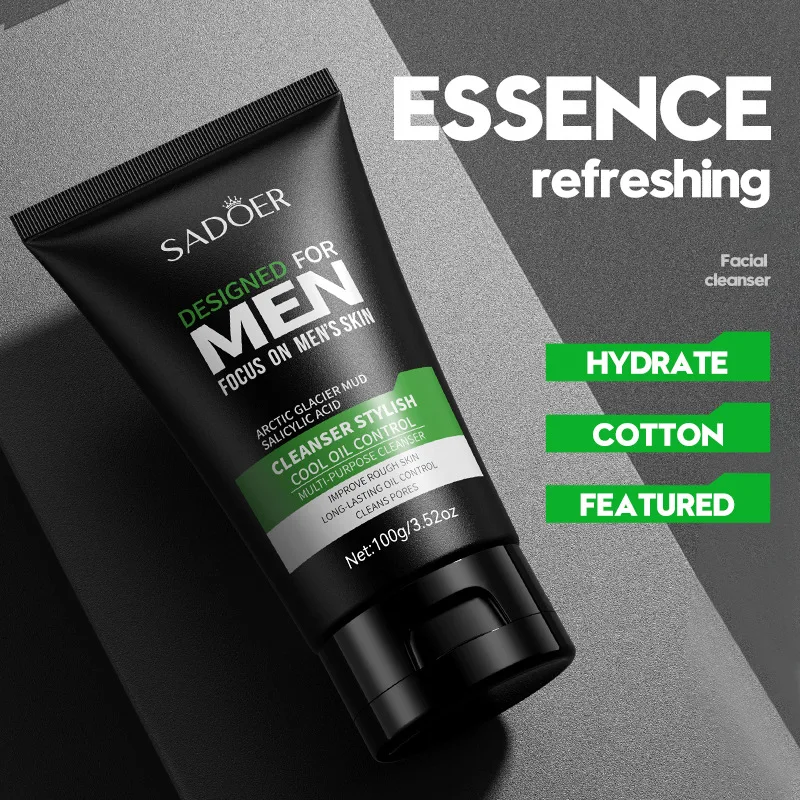 Deep Cleansing Men Facial Cleanser Oil Control Moisturizing Blackhead Remove Dark Spots Pores Acne Mark Refining Face
