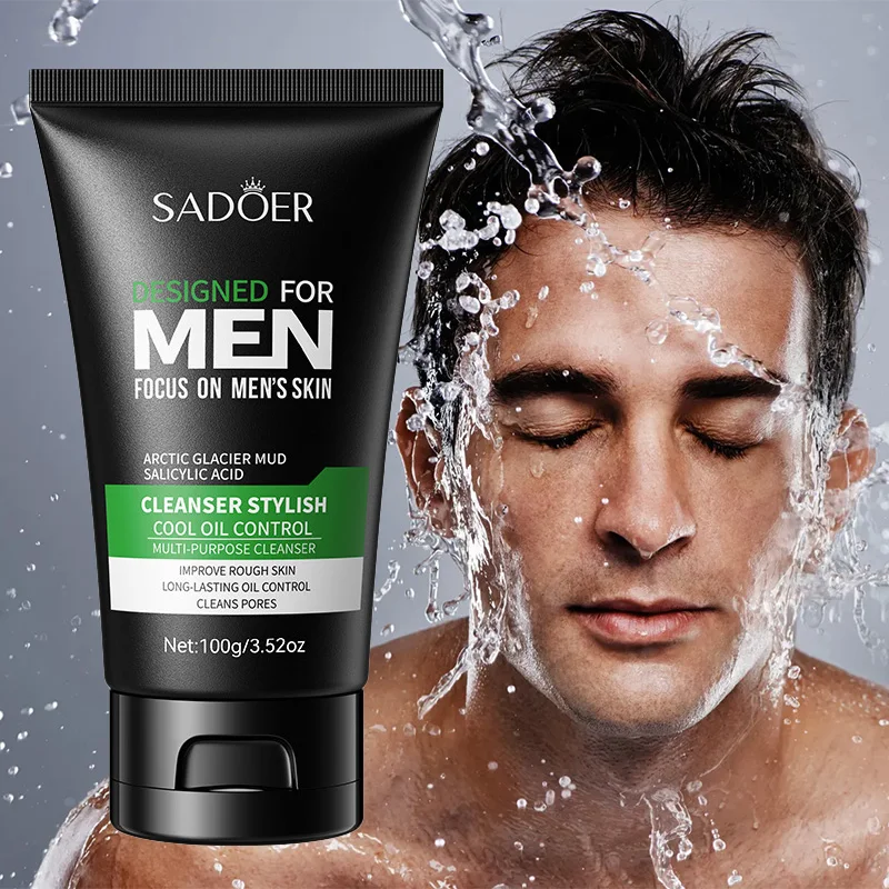 Deep Cleansing Men Facial Cleanser Oil Control Moisturizing Blackhead Remove Dark Spots Pores Acne Mark Refining Face