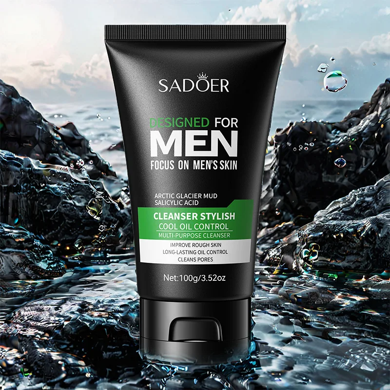 Deep Cleansing Men Facial Cleanser Oil Control Moisturizing Blackhead Remove Dark Spots Pores Acne Mark Refining Face