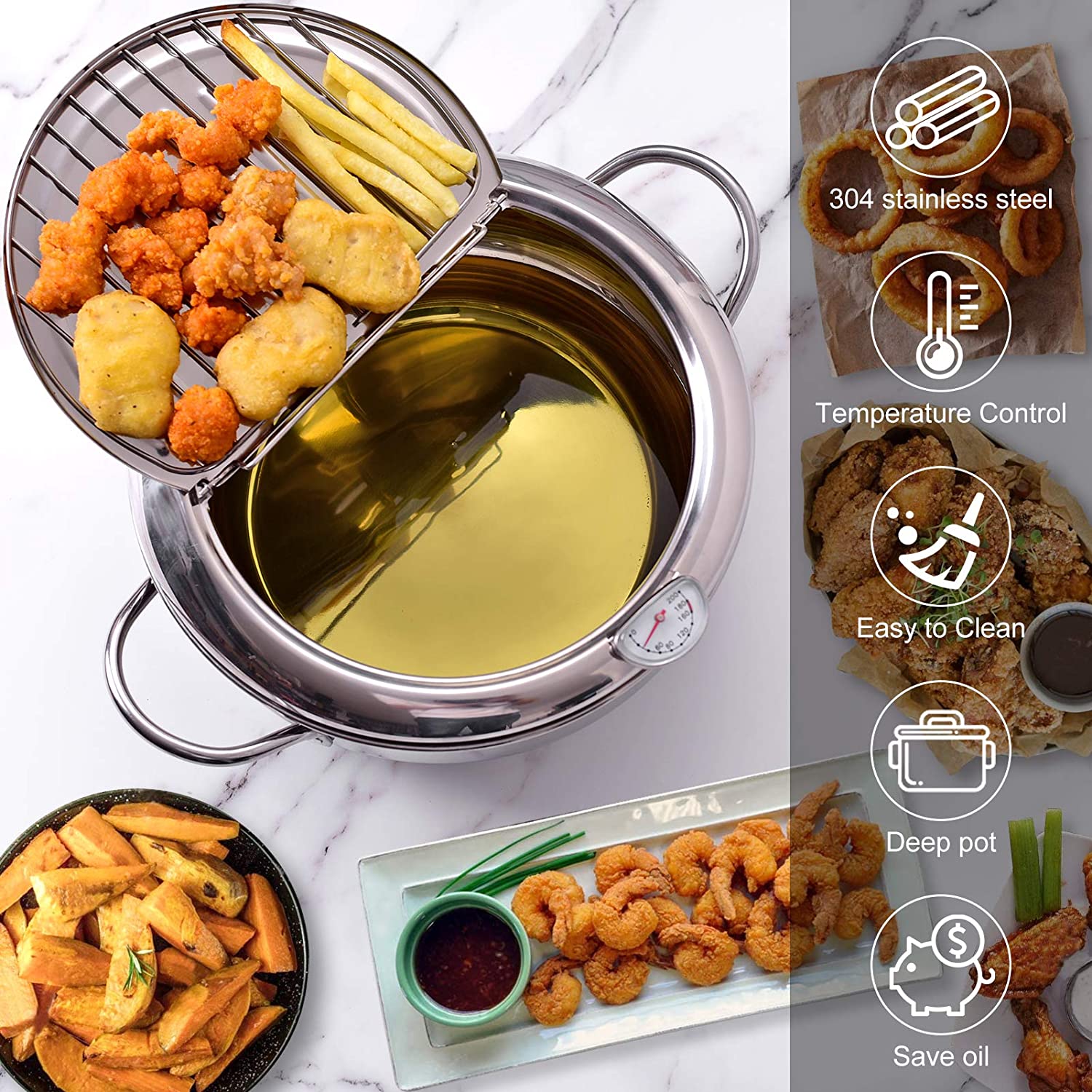 Deep Frying Pot with Thermometer Deep Frying Pot with Thermometer