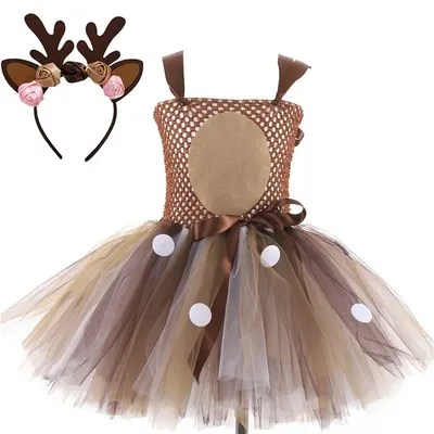 Deer Costumes for Baby Girls Christmas Dress for Kids Halloween Costumes Reindeer Tulle Tutu Dress Birthday Princess Deer Costumes for Baby Girls Christmas Dress for Kids Halloween Costumes Reindeer Tulle Tutu Dress Birthday Princess