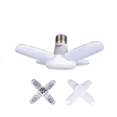 Deformation Folding LED Lamp E27 Screw Four-Leaf 4+1 Leaf Lamp 28W Wide Pressure Mini Three-Leaf Bulb Deformation Folding LED Lamp E27 Screw Four-Leaf 4+1 Leaf Lamp 28W Wide Pressure Mini Three-Leaf Bulb