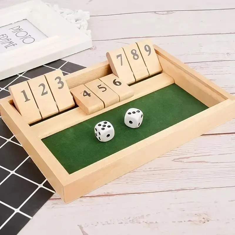 Deluxe Four Sided 10 Numbers Shut The Box Board Game Set Dice Party Club Drinking Games for Adults Families Deluxe Four Sided 10 Numbers Shut The Box Board Game Set Dice Party Club Drinking Games for Adults Families