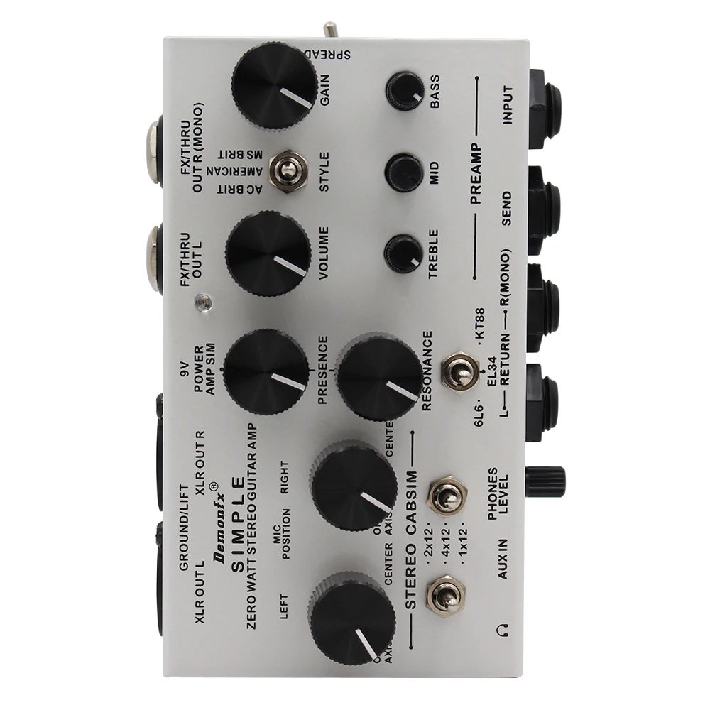 Demonfx SIMPLE DI Box Effect Pedal Preamp Simulator,Power Amp Simplifier Pedal Stereo Cab Simulator for Electric Guitar Demonfx SIMPLE DI Box Effect Pedal Preamp Simulator,Power Amp Simplifier Pedal Stereo Cab Simulator for Electric Guitar