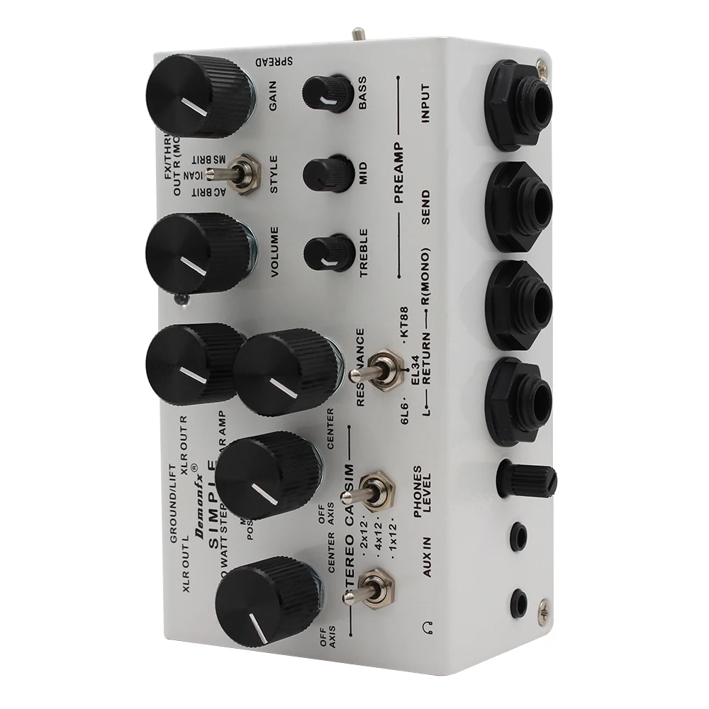 Demonfx SIMPLE DI Box Effect Pedal Preamp Simulator,Power Amp Simplifier Pedal Stereo Cab Simulator for Electric Guitar