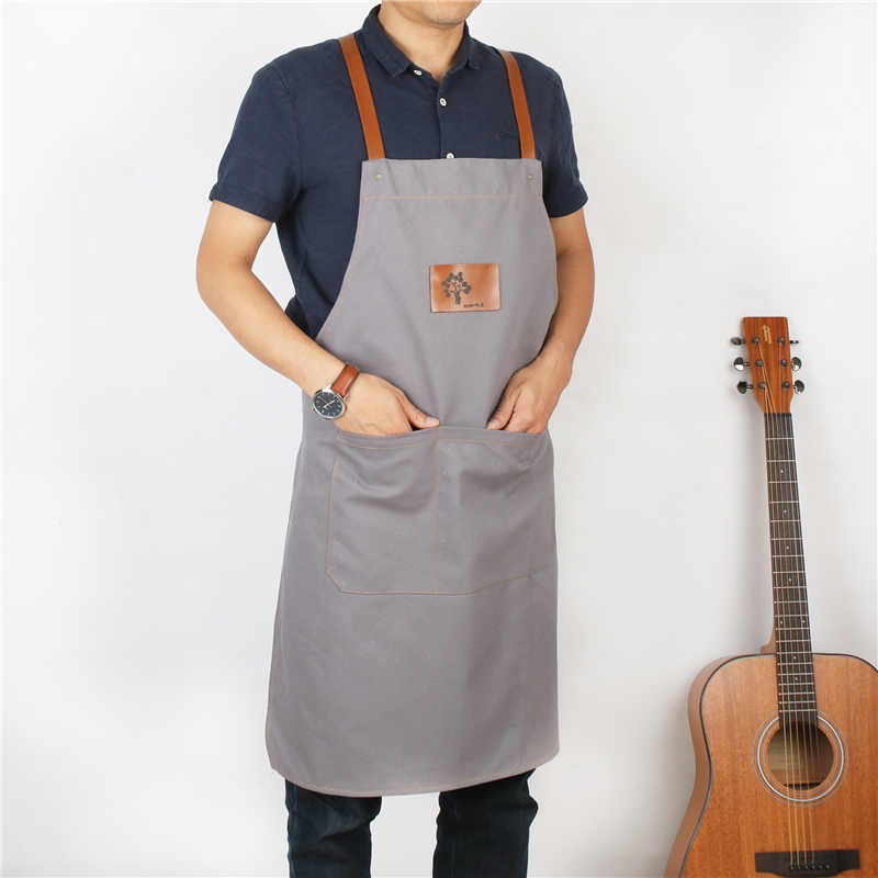 Denim Apron with Leather Straps Denim Apron with Leather Straps