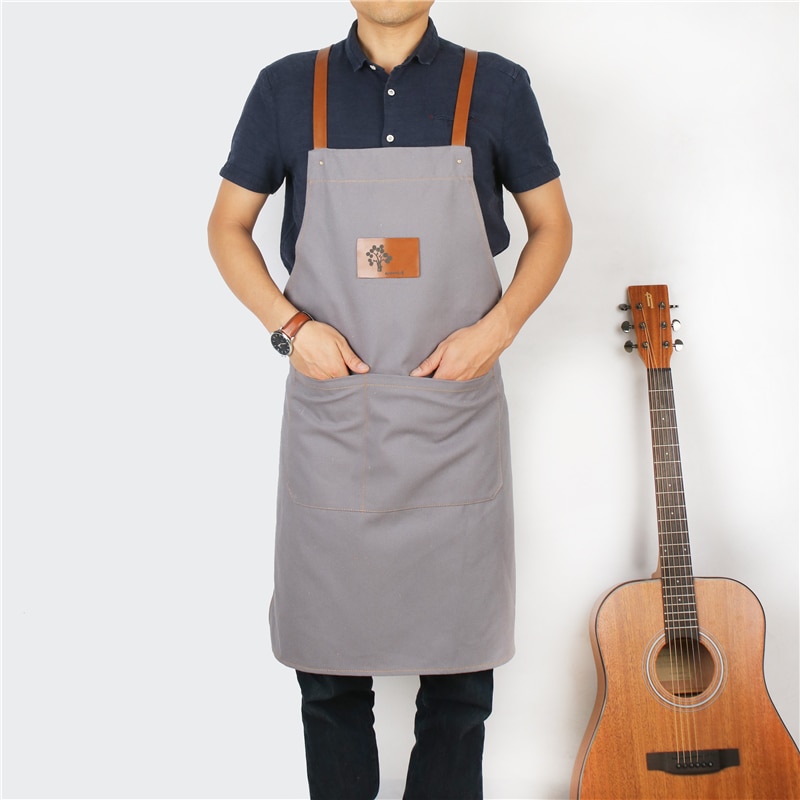Denim Apron with Leather Straps Denim Apron with Leather Straps