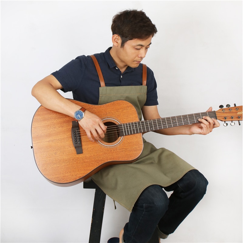Denim Apron with Leather Straps Denim Apron with Leather Straps