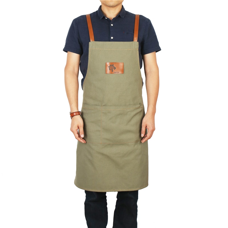 Denim Apron with Leather Straps Denim Apron with Leather Straps