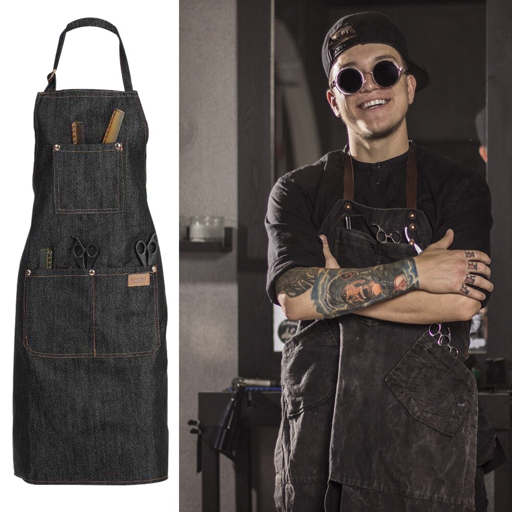Denim Barber Shop Apron