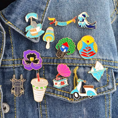 Denim Jacket Pin Cartoon Brooch Denim Jacket Pin Cartoon Brooch