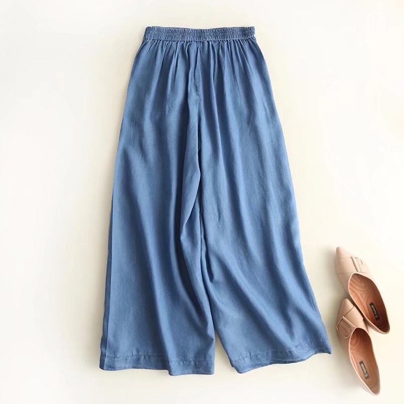 Denim Palazzo Pants Wide Leg Trouser Denim Palazzo Pants Wide Leg Trouser