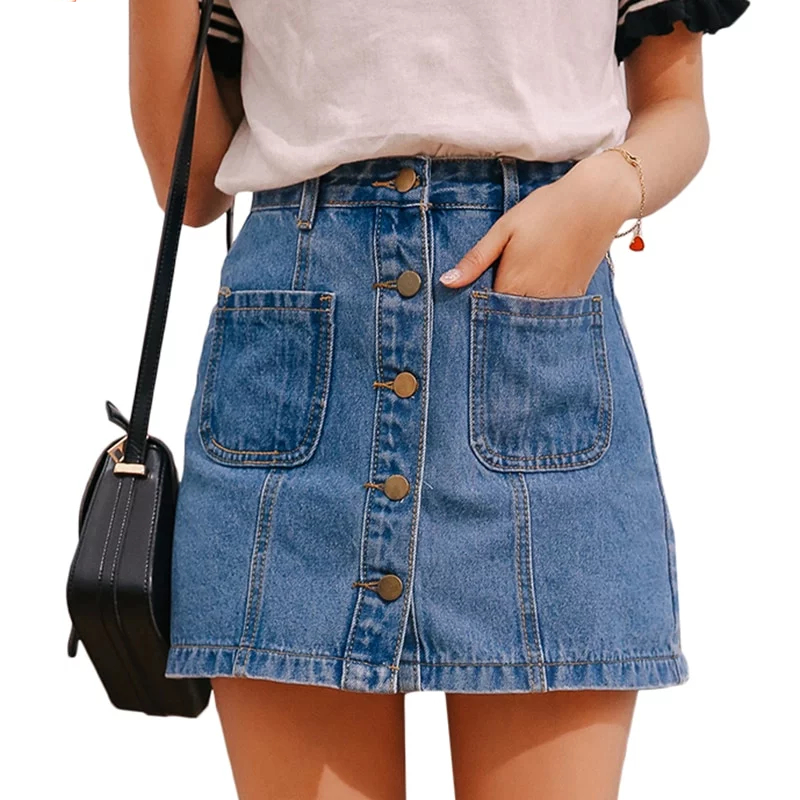 Denim Pencil Skirt Button Down Denim Pencil Skirt Button Down