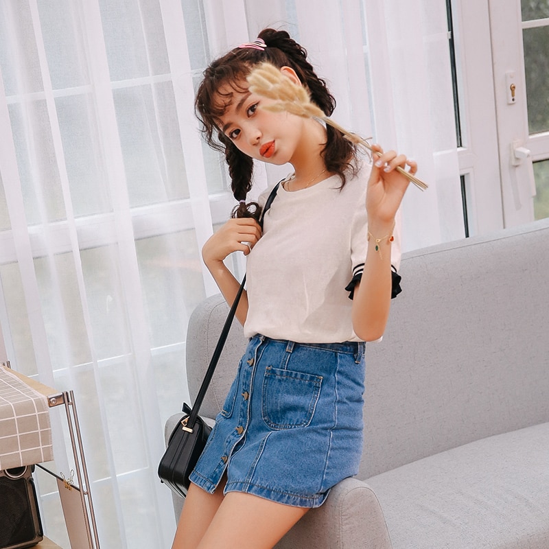 Denim Pencil Skirt Button Down Denim Pencil Skirt Button Down