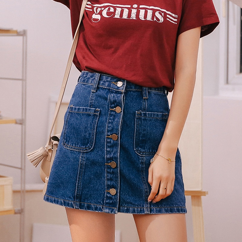 Denim Pencil Skirt Button Down Denim Pencil Skirt Button Down