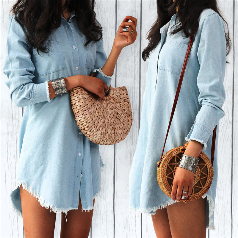Denim Shirt Dress Casual Wear Denim Shirt Dress Casual Wear