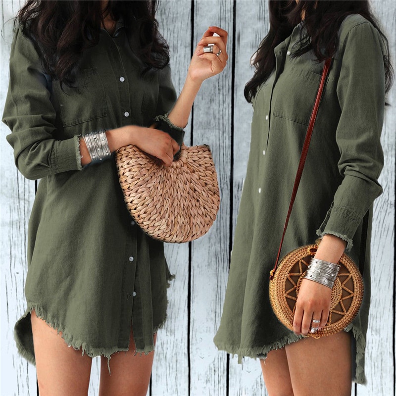 Denim Shirt Dress Casual Wear Denim Shirt Dress Casual Wear
