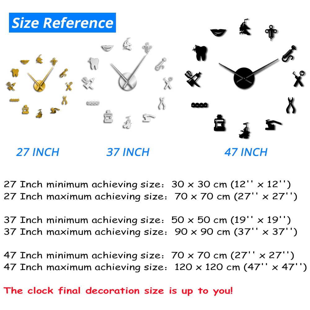 Dentist Clock Frameless Wall Clock