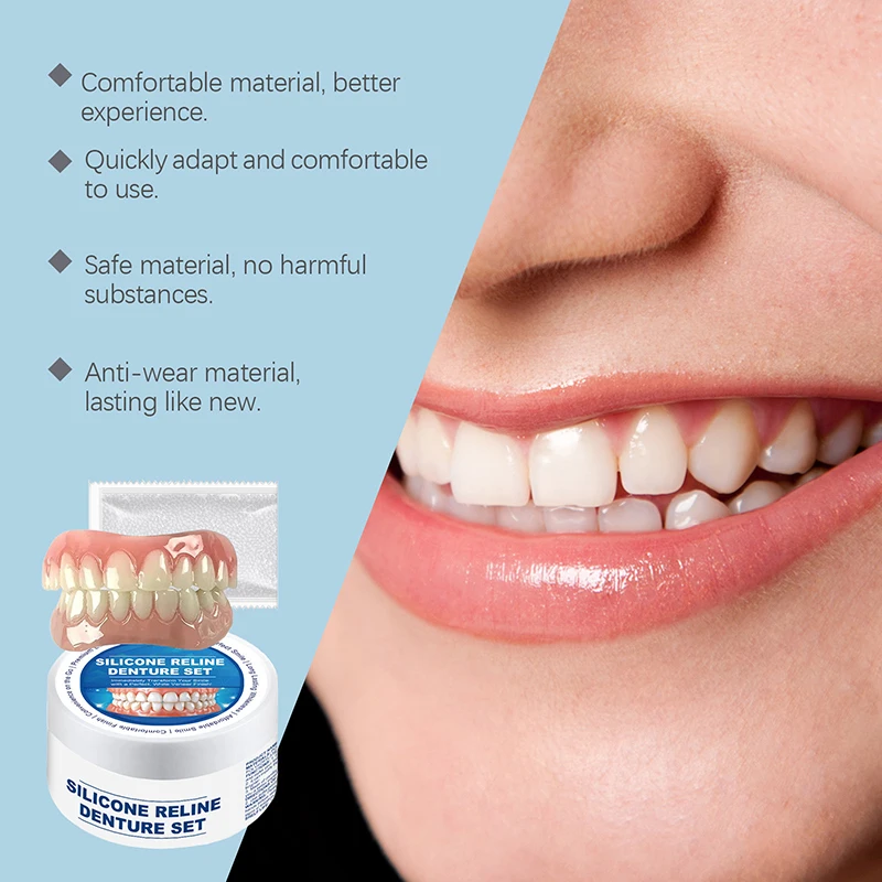 Denture Silicone Kit Denture Silicone Liners Soft Denture Kit Soft Denture Kit Teeth Upper And Lower Set Easy Use