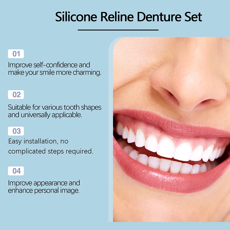 Denture Silicone Kit Denture Silicone Liners Soft Denture Kit Soft Denture Kit Teeth Upper And Lower Set Easy Use