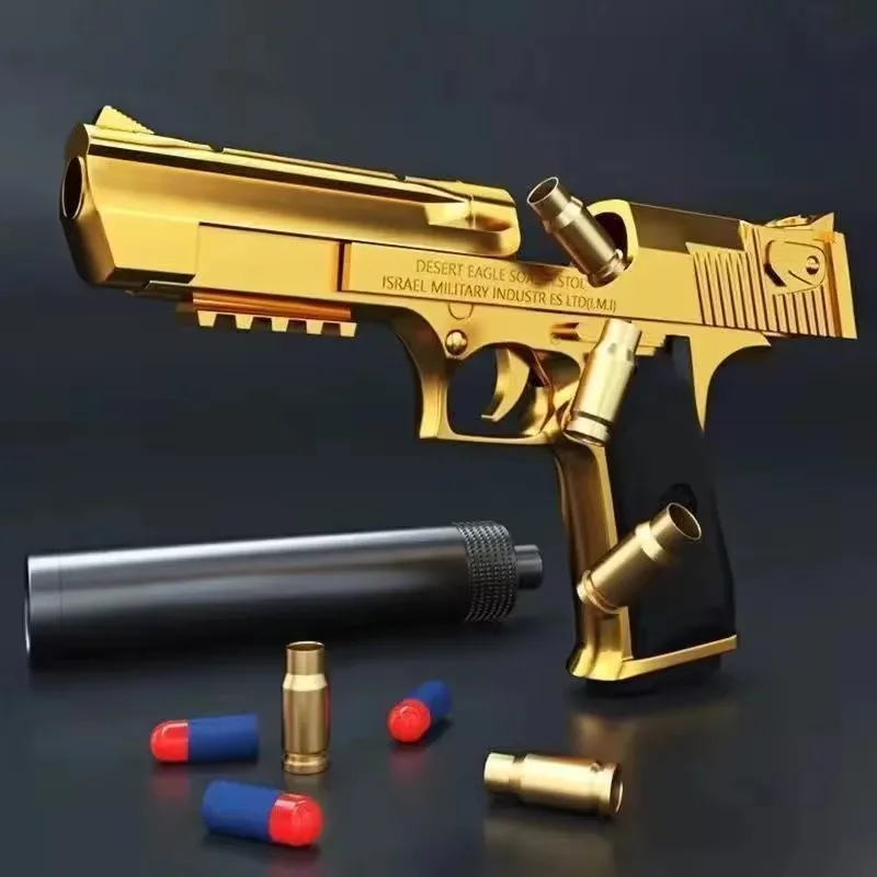 Desert Eagle Shell Ejection Soft Bullet Toy Gun Airsoft Pistol Foam Launcher CS Shooting Games Weapons for Kids Boys Desert Eagle Shell Ejection Soft Bullet Toy Gun Airsoft Pistol Foam Launcher CS Shooting Games Weapons for Kids Boys