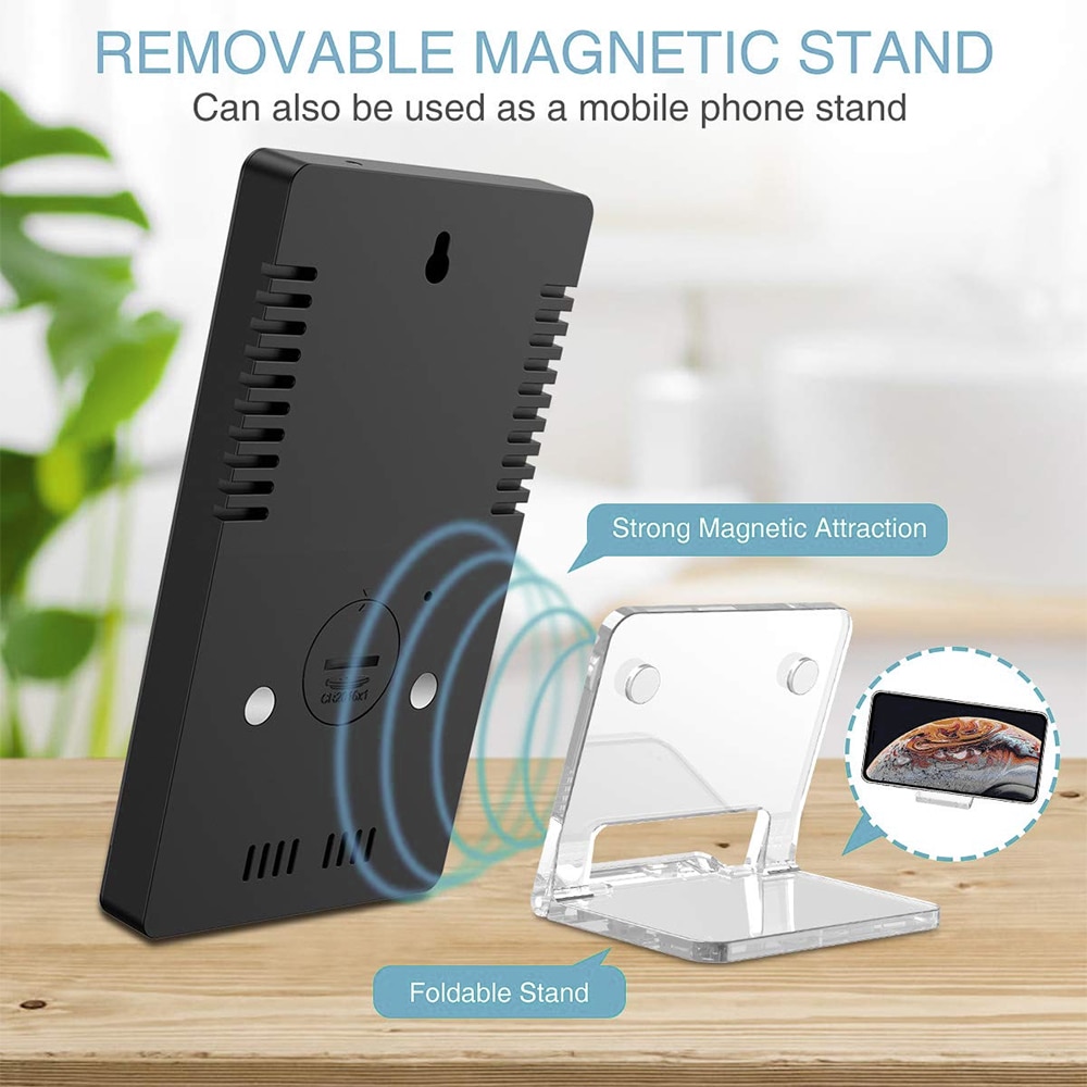 Desk LED Mirror Clock with Alarm Function