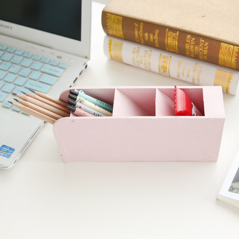 Desk Pen Holder 4 Grid Organizer
