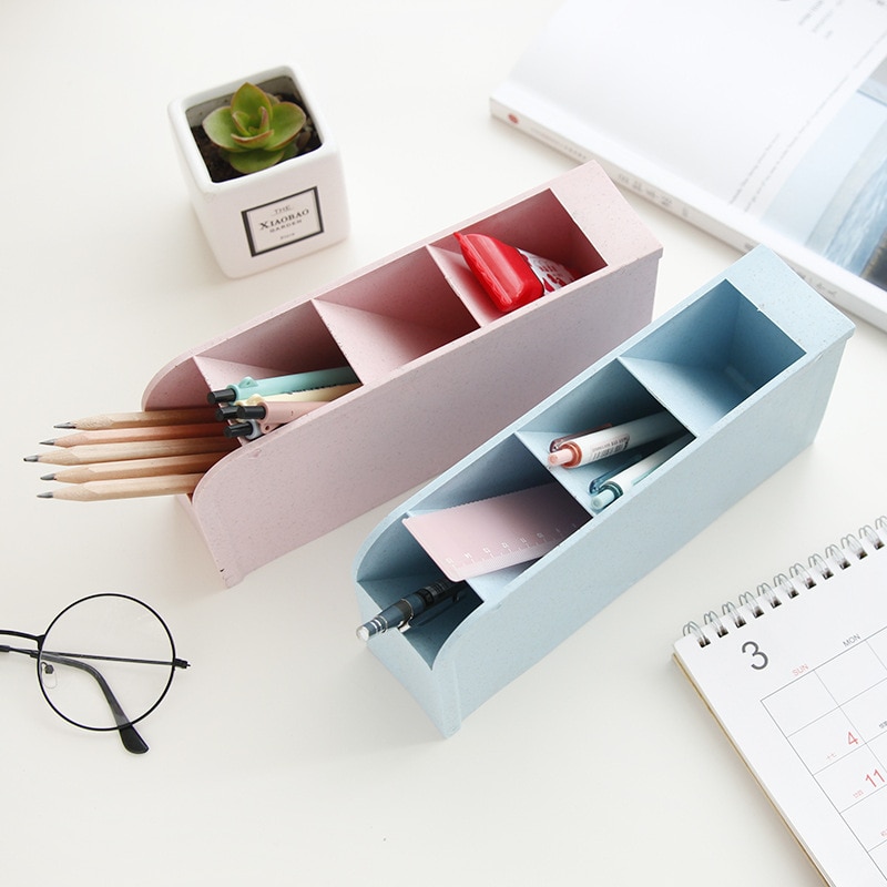 Desk Pen Holder 4 Grid Organizer