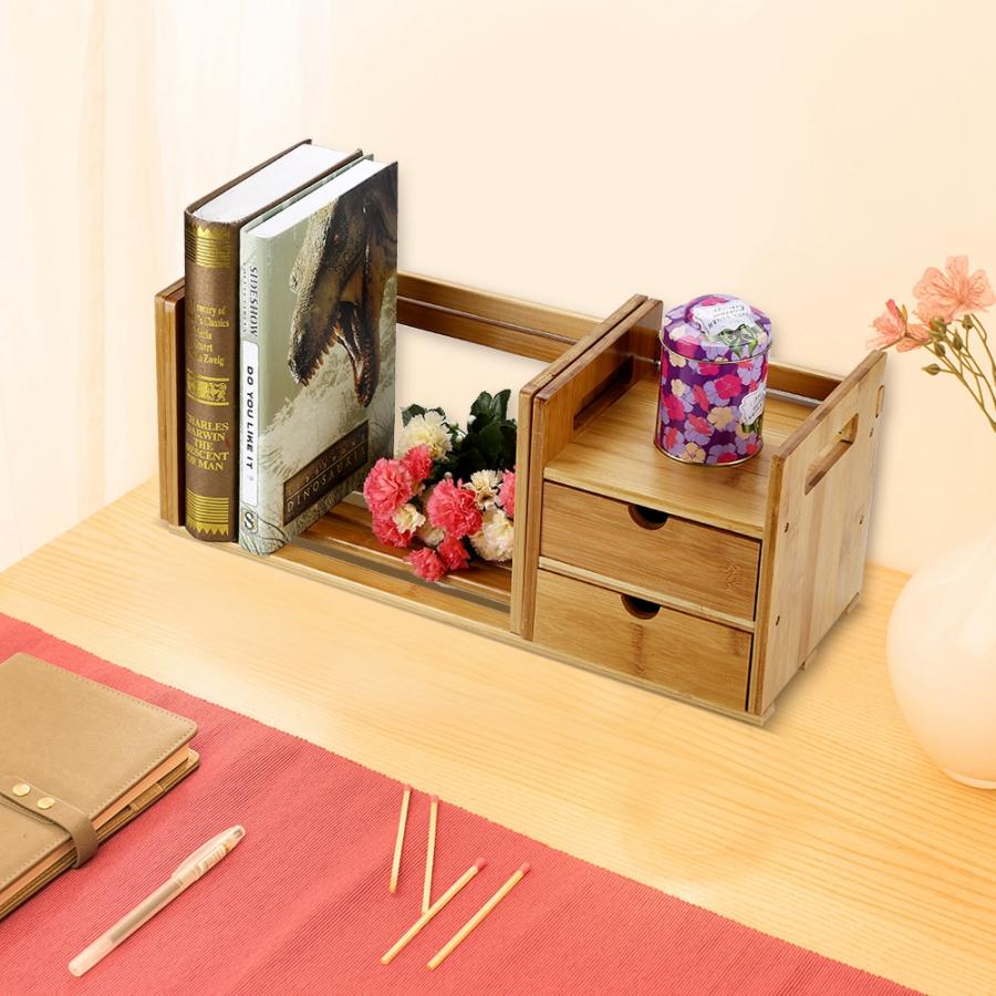 Desktop Bookshelf Wooden Extendable
