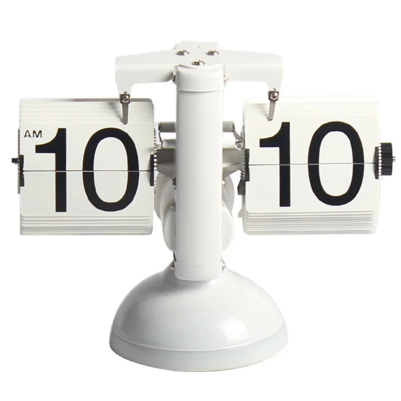 Desktop Clock European Creative Flip Down Page Desk Clocks Retro Flip Table Clock Mechanical Automatic Flip Clock Home