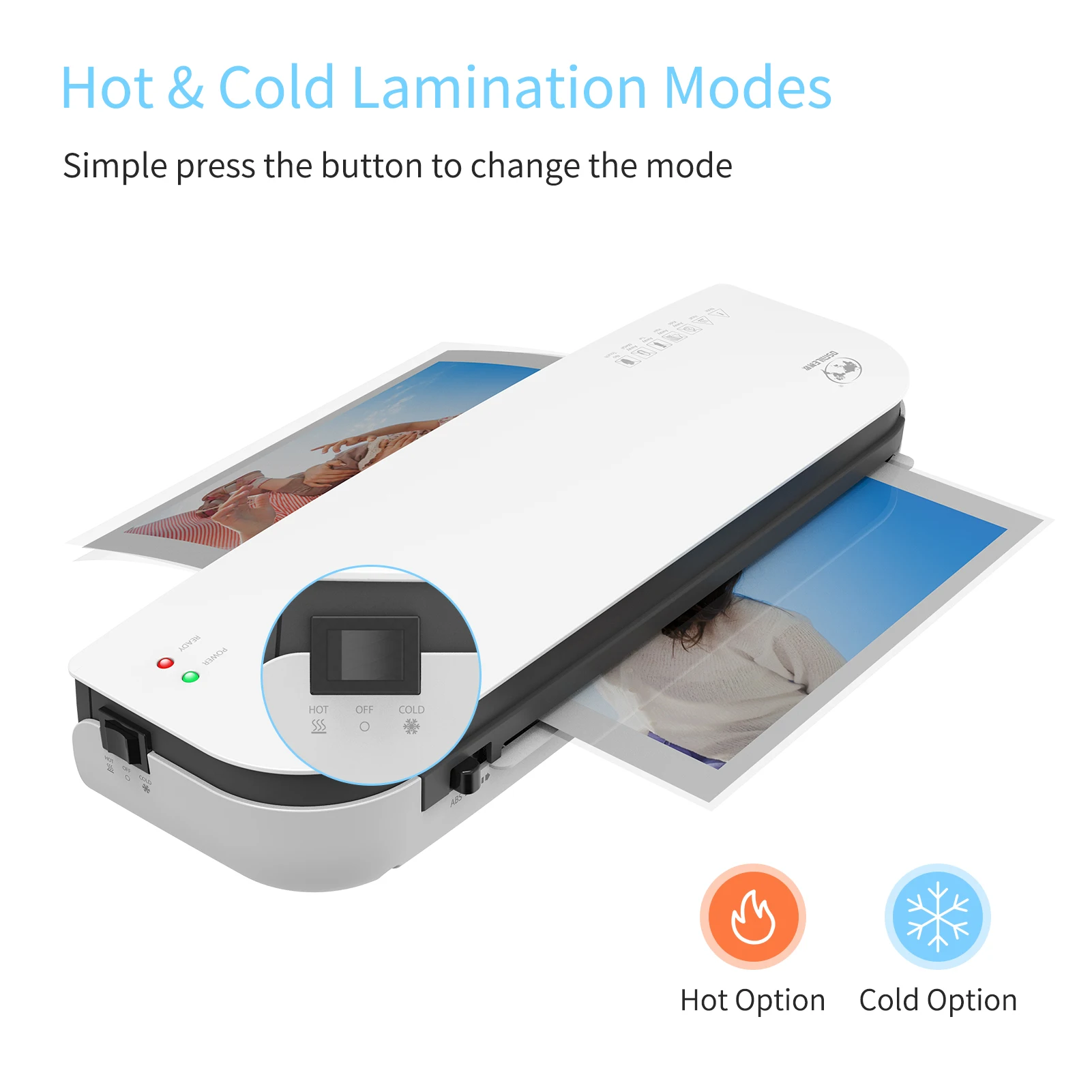 Desktop Laminator Machine Set A4 Size Hot and Cold Lamination 2 Roller System 9 inches Max Width for A4/A5/A6 Desktop Laminator Machine Set A4 Size Hot and Cold Lamination 2 Roller System 9 inches Max Width for A4/A5/A6