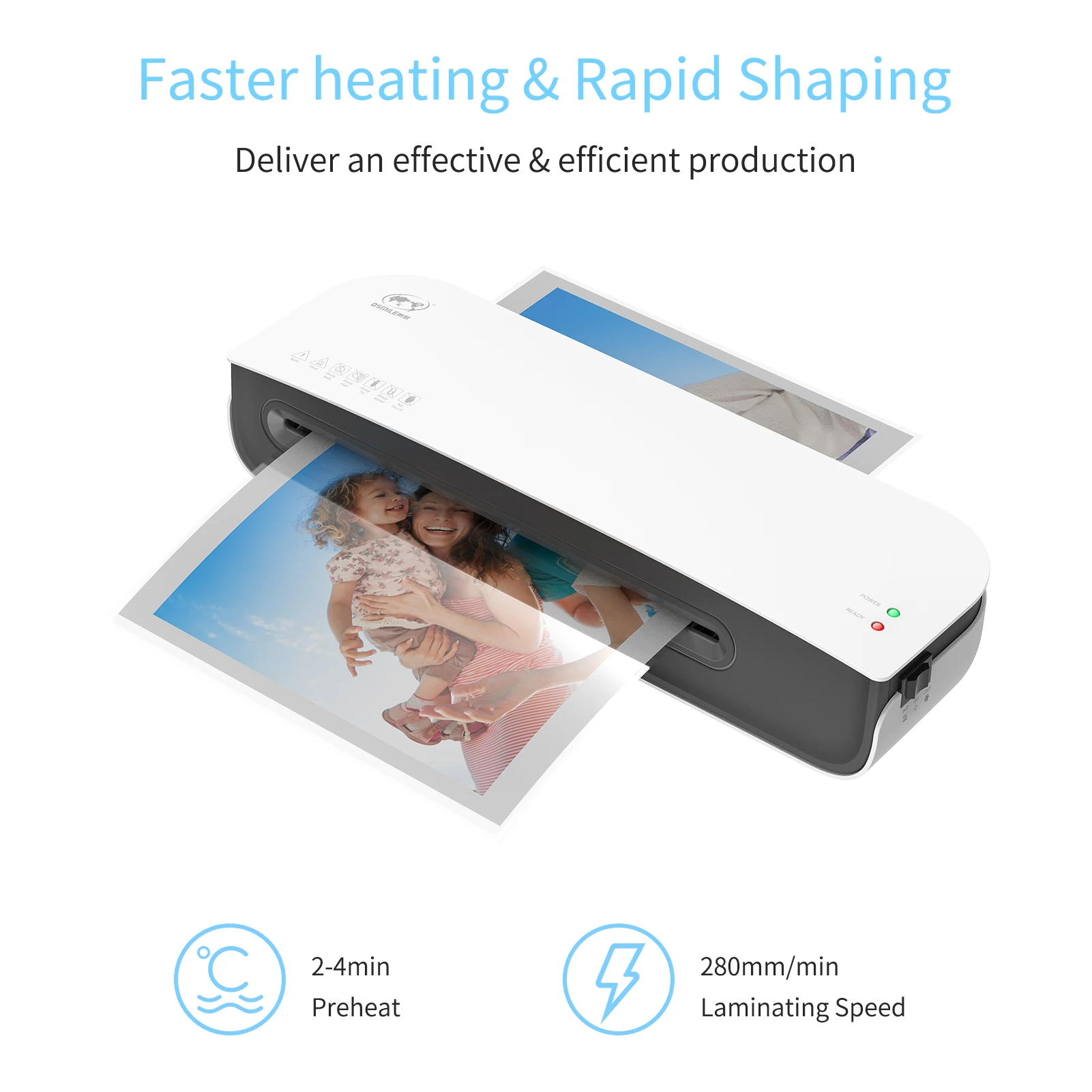 Desktop Laminator Machine Set A4 Size Hot and Cold Lamination 2 Roller System 9 inches Max Width for A4/A5/A6 Desktop Laminator Machine Set A4 Size Hot and Cold Lamination 2 Roller System 9 inches Max Width for A4/A5/A6