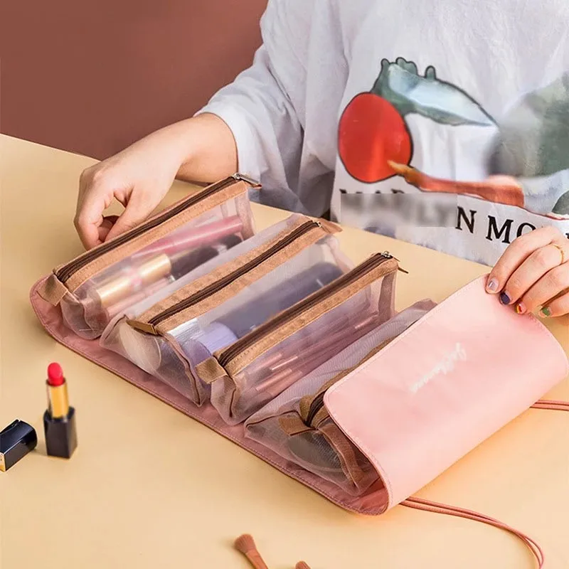 Detachable Cosmetic Bag Portable Large Capacity 4 in 1 Makeup Bags Portable Folding Travel Cosmetics Storage Toiletry Detachable Cosmetic Bag Portable Large Capacity 4 in 1 Makeup Bags Portable Folding Travel Cosmetics Storage Toiletry