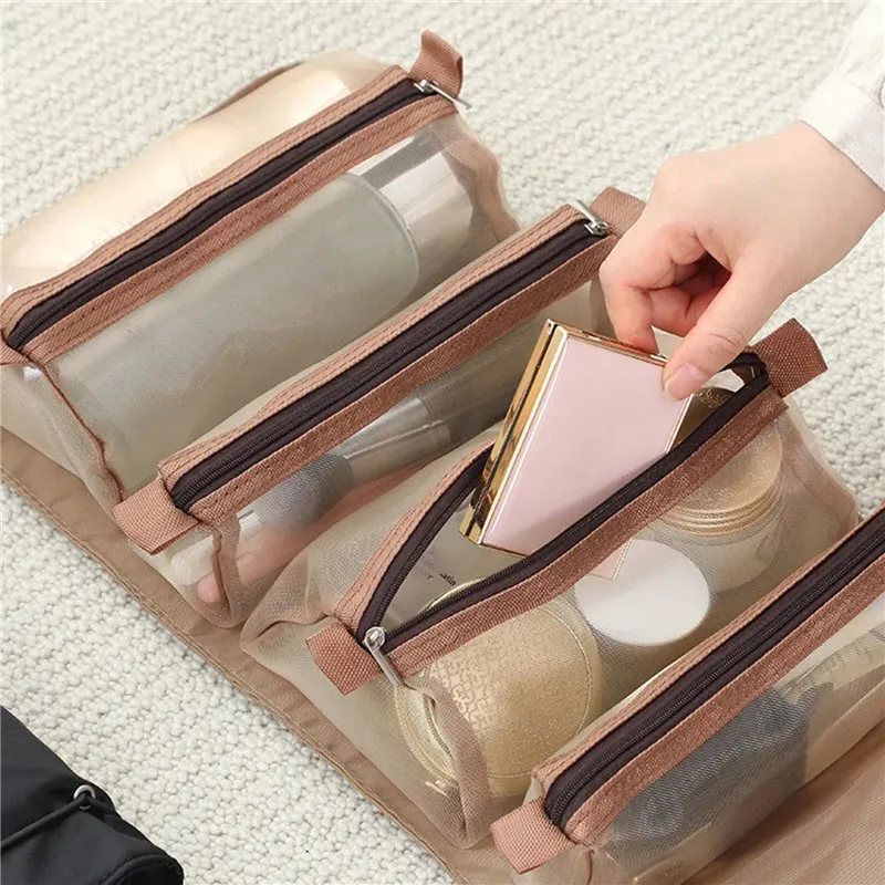 Detachable Cosmetic Bag Portable Large Capacity 4 in 1 Makeup Bags Portable Folding Travel Cosmetics Storage Toiletry Detachable Cosmetic Bag Portable Large Capacity 4 in 1 Makeup Bags Portable Folding Travel Cosmetics Storage Toiletry