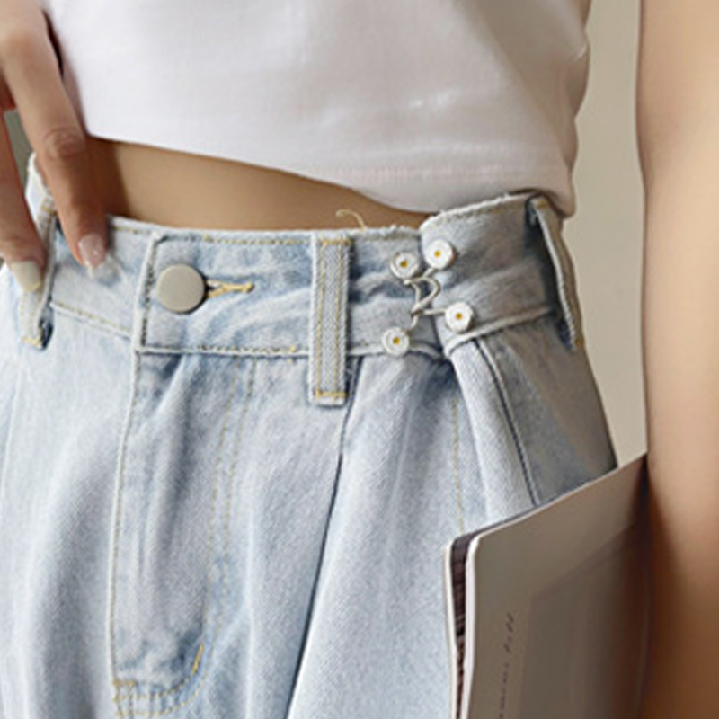 Detachable Metal Buttons Pearl Snap Fastener Pants Pin Retractable Button Sewing-Free Buckles for Jeans Perfect Fit